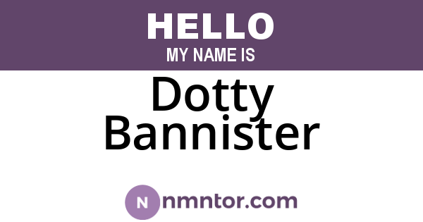 Dotty Bannister