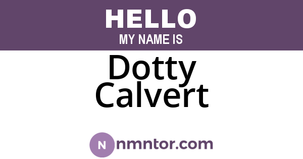 Dotty Calvert