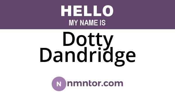 Dotty Dandridge