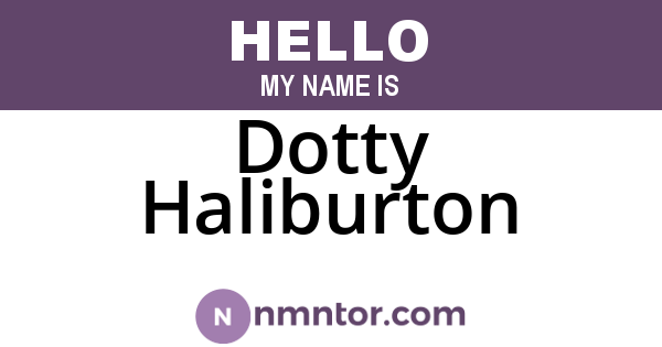 Dotty Haliburton