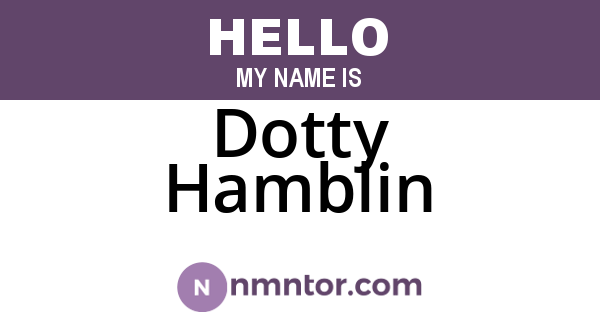 Dotty Hamblin