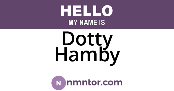 Dotty Hamby