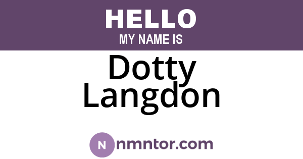 Dotty Langdon