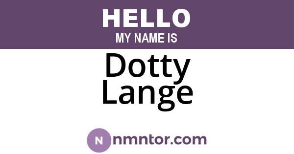 Dotty Lange