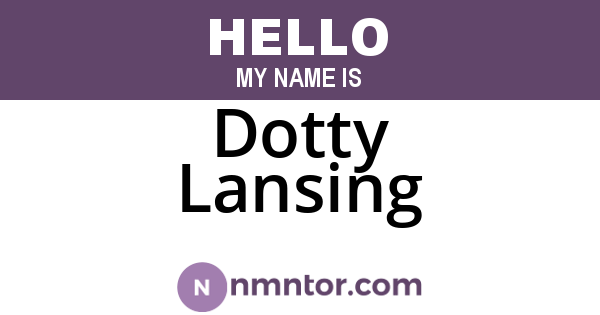 Dotty Lansing