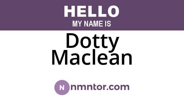Dotty Maclean