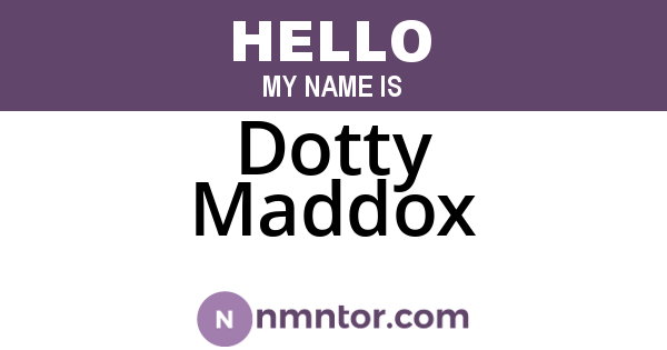 Dotty Maddox