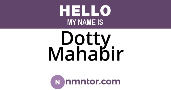 Dotty Mahabir