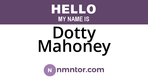 Dotty Mahoney