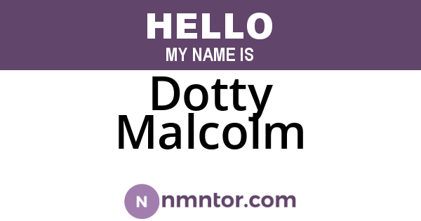 Dotty Malcolm