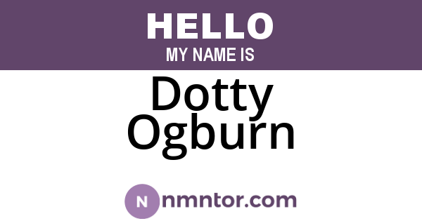 Dotty Ogburn