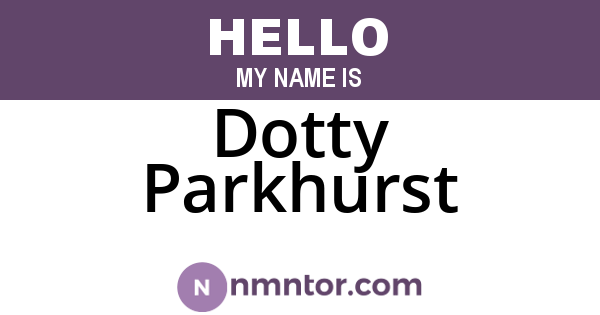 Dotty Parkhurst
