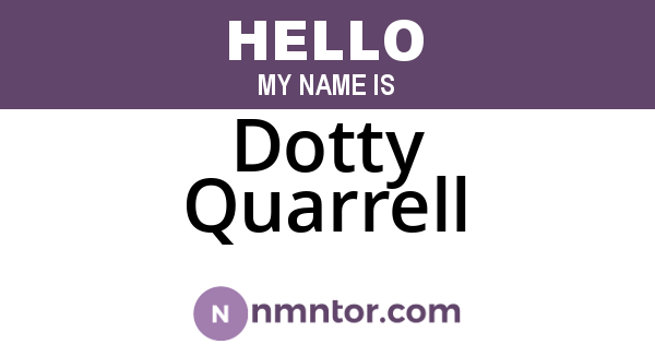 Dotty Quarrell