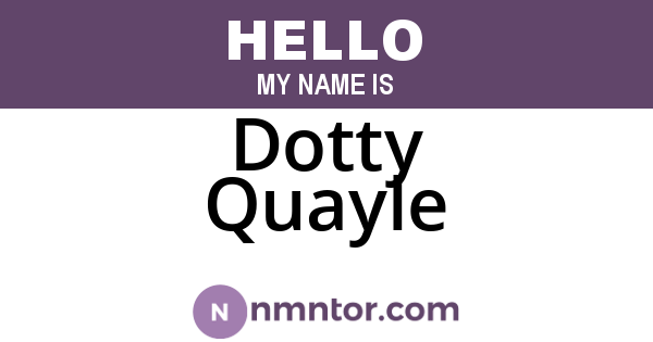 Dotty Quayle