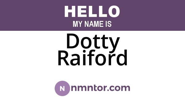 Dotty Raiford
