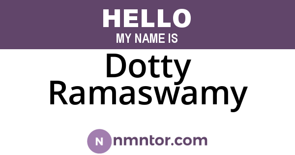 Dotty Ramaswamy