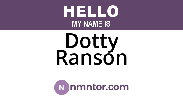 Dotty Ranson