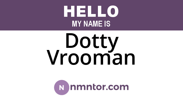 Dotty Vrooman