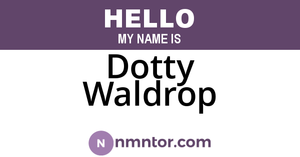 Dotty Waldrop