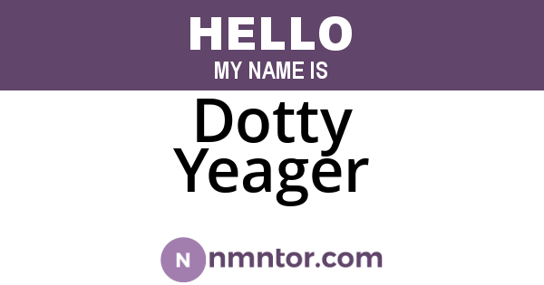 Dotty Yeager