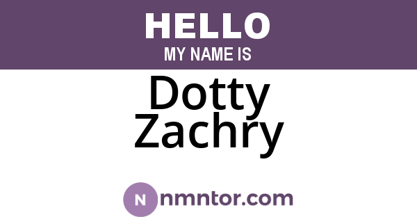 Dotty Zachry