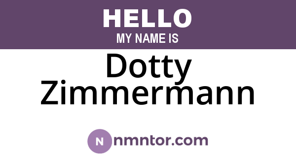 Dotty Zimmermann