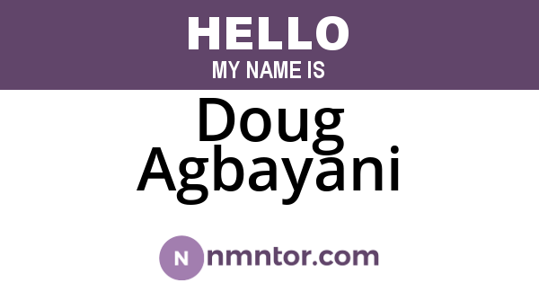 Doug Agbayani