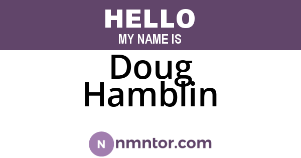 Doug Hamblin