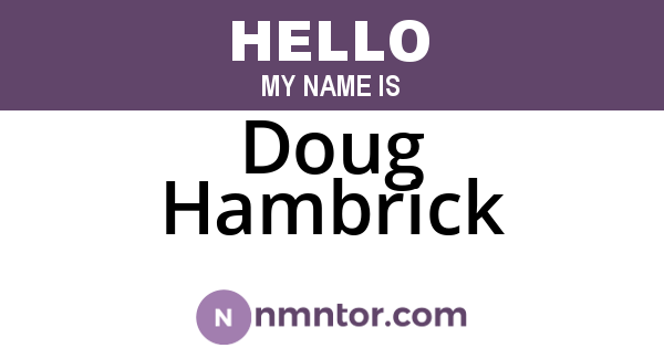 Doug Hambrick