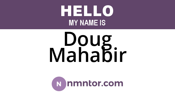 Doug Mahabir