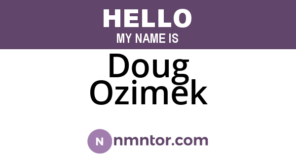 Doug Ozimek