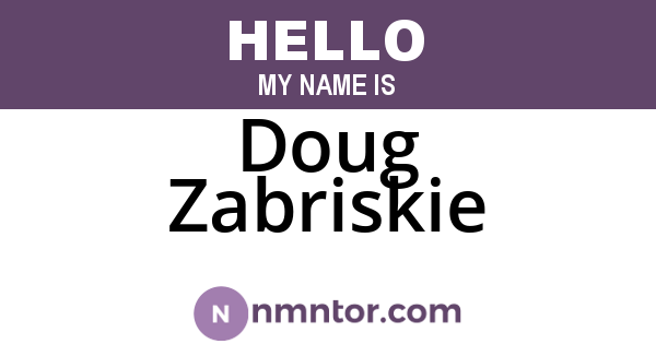 Doug Zabriskie