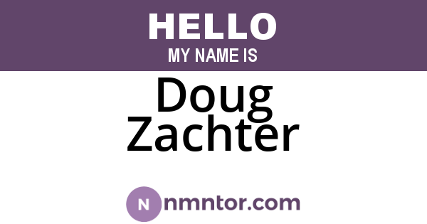 Doug Zachter