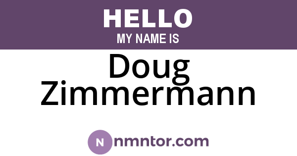 Doug Zimmermann