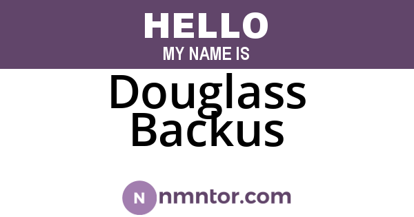 Douglass Backus