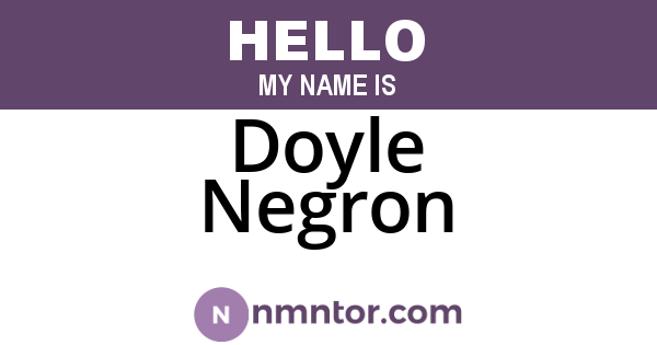Doyle Negron