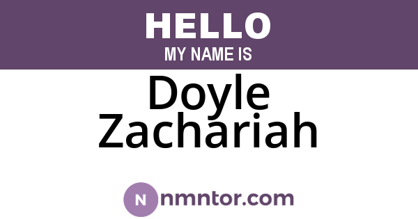 Doyle Zachariah