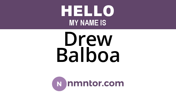 Drew Balboa