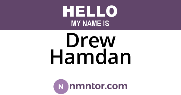 Drew Hamdan