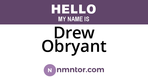 Drew Obryant