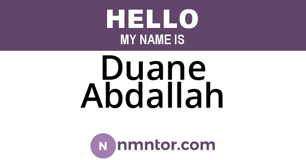 Duane Abdallah