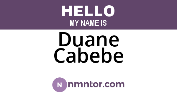Duane Cabebe