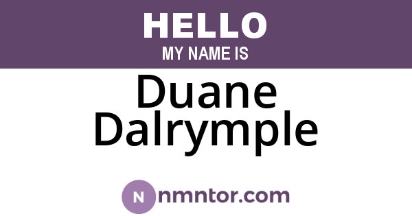 Duane Dalrymple