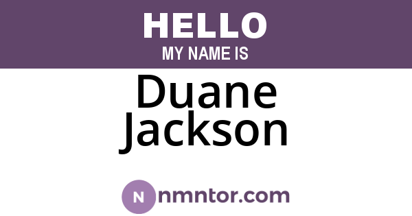 Duane Jackson