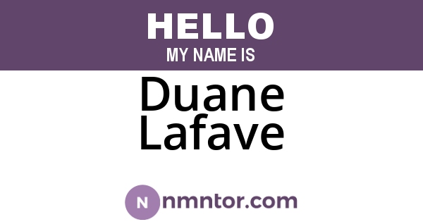 Duane Lafave