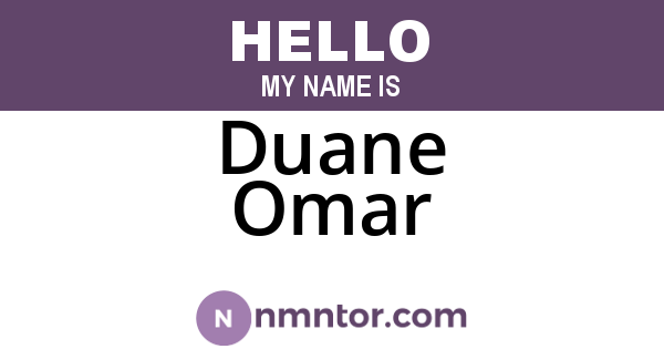Duane Omar