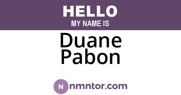 Duane Pabon