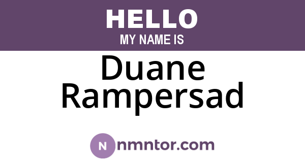 Duane Rampersad
