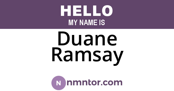 Duane Ramsay