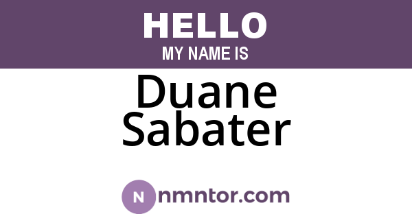 Duane Sabater